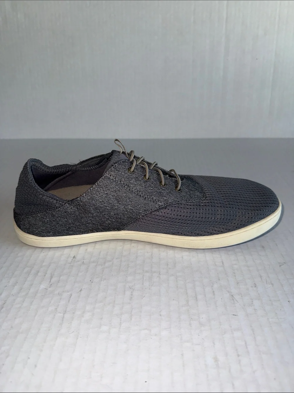 Olukai Gray Nohea Moku No Tie Boat Shoes